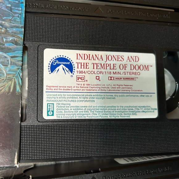 Indiana Jones trilogy VHS boxed set trilogy collector’s edition raiders lost ark - Picture 8 of 13